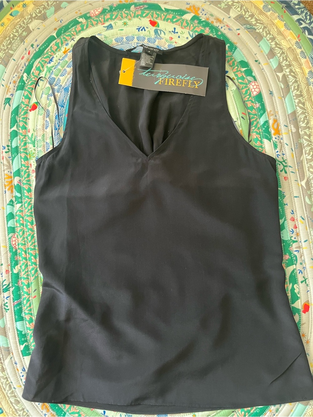 JAYGODFREY Black V-Neck Sleeveless Camisole